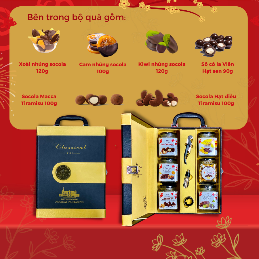 Bộ Quà Tết 2024 - Phú Quý Gold VI  SHE Chocolate - Quà tặng, quà biếu Tết Sang trọng, lịch sự, đẳng cấp