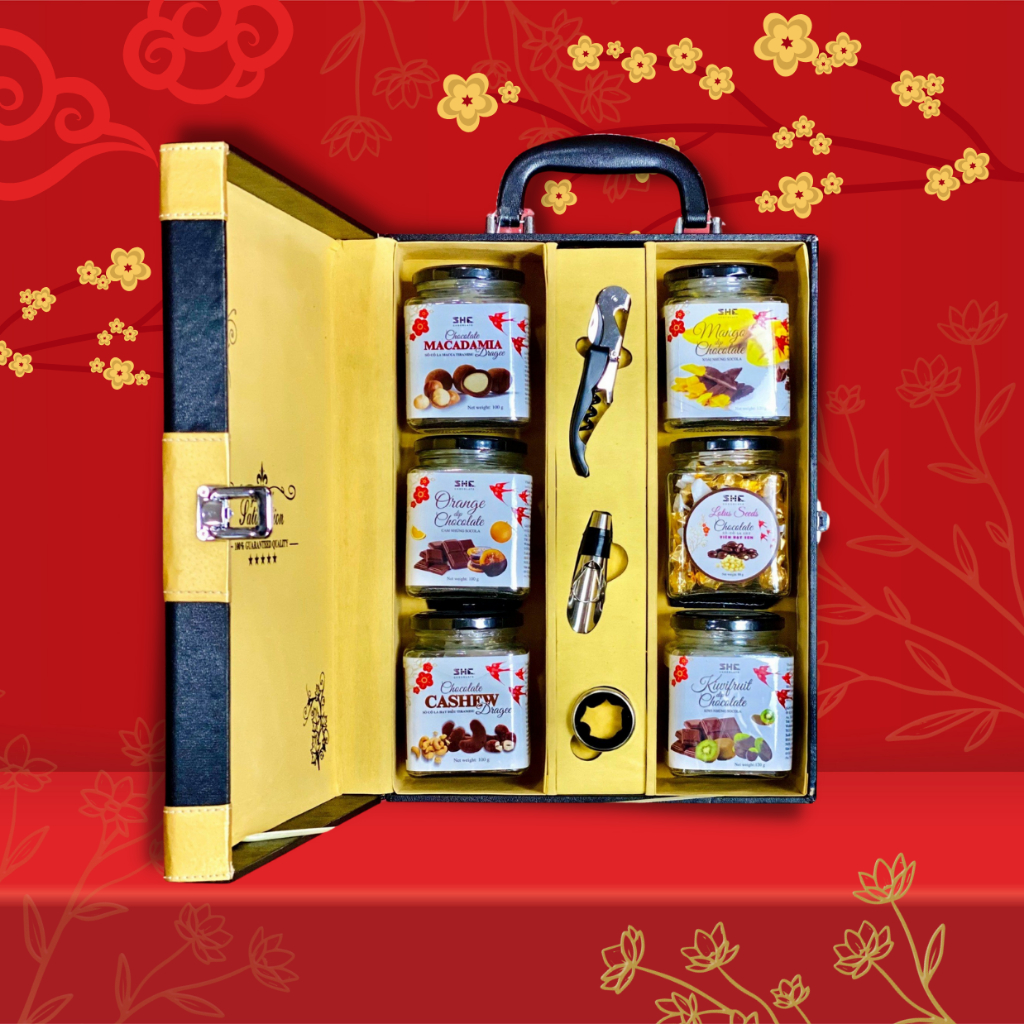 Bộ Quà Tết 2024 - Phú Quý Gold VI  SHE Chocolate - Quà tặng, quà biếu Tết Sang trọng, lịch sự, đẳng cấp