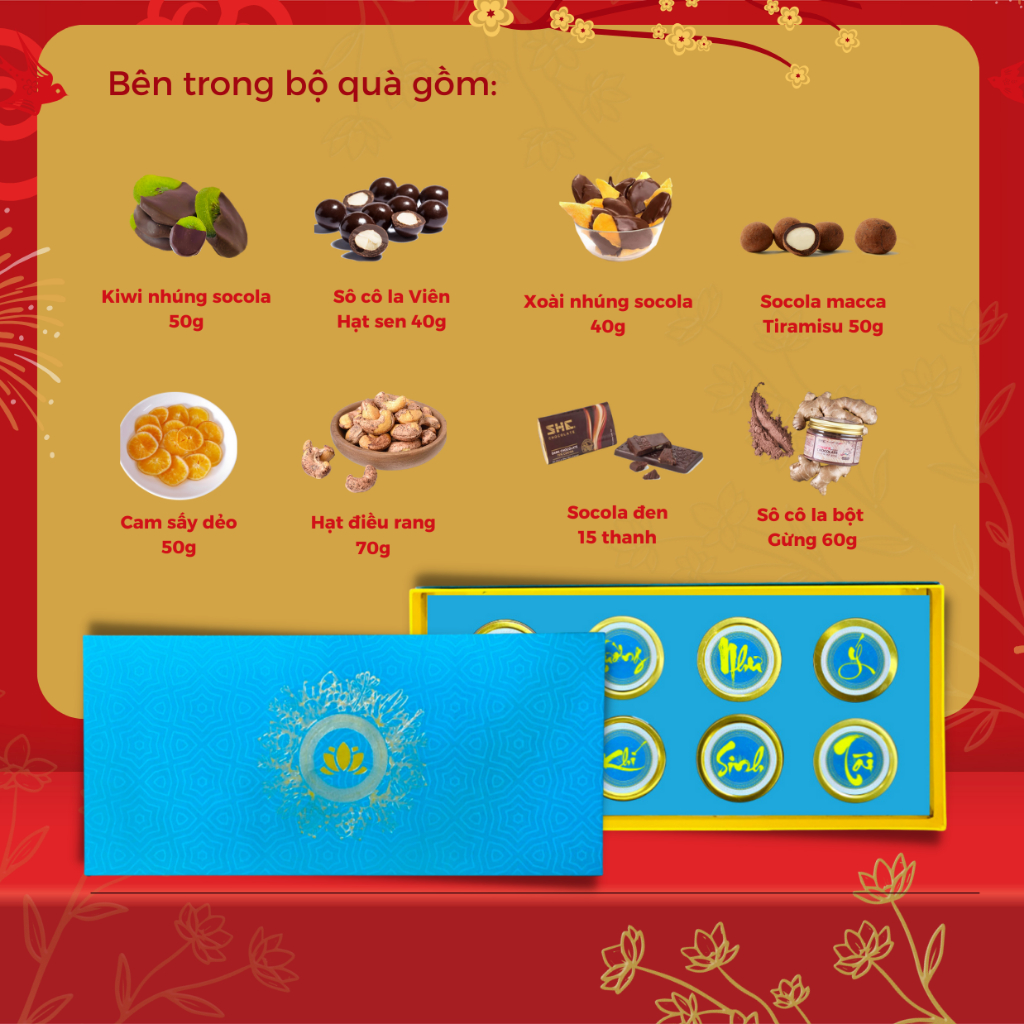 Bộ Quà Tết 2024 - Xuân Vui Ngọc SHE Chocolate - Quà tặng, quà biếu Tết Sang trọng, lịch sự, đẳng cấp