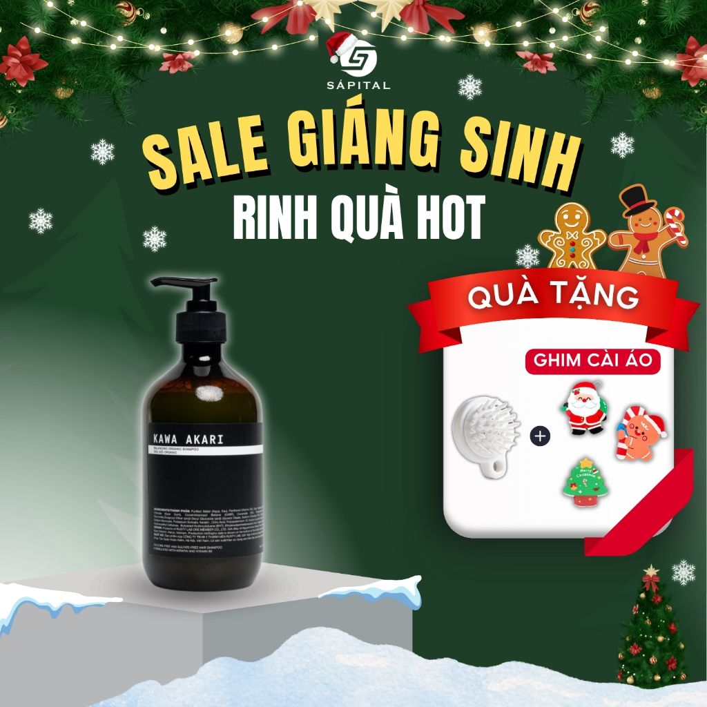 Dầu gội đầu Kawa Akari Shampoo Rusty Lab 300ml, 500ml – Chiết xuất từ thiên nhiên phục hồi tóc - Tặng bàn lược gội đầu