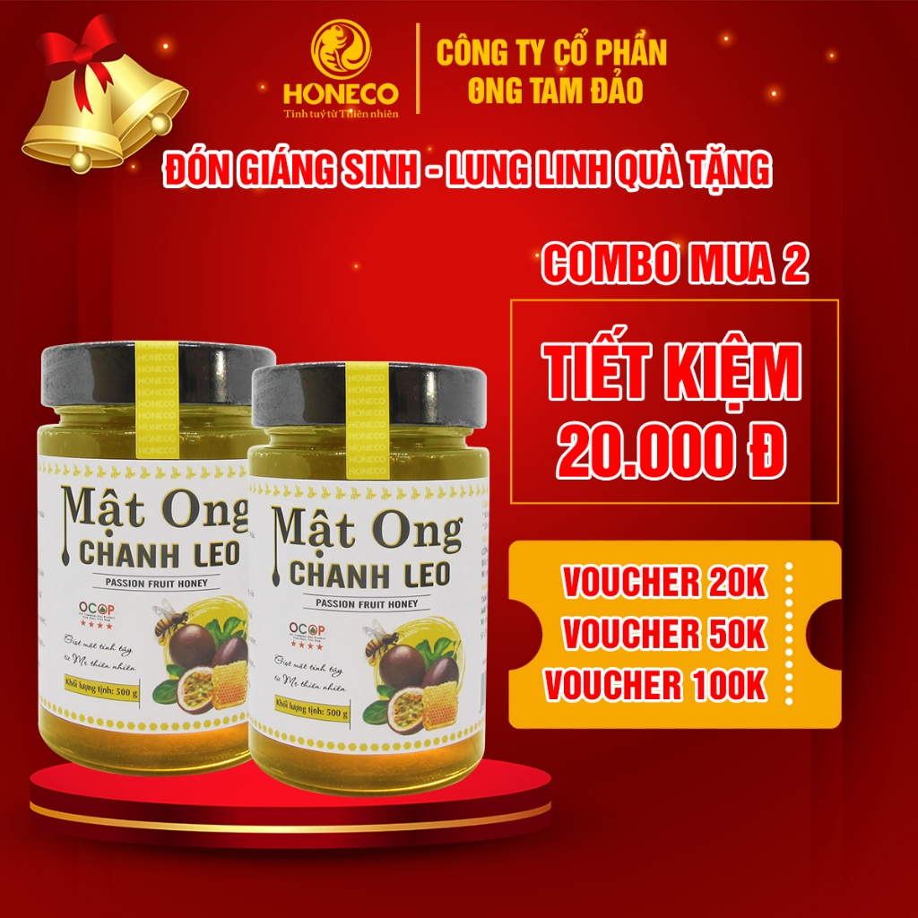 Mật ong Chanh Leo Honeco 500g - Giúp bồi bổ sức khỏe, tăng sức đề kháng detox cơ thể