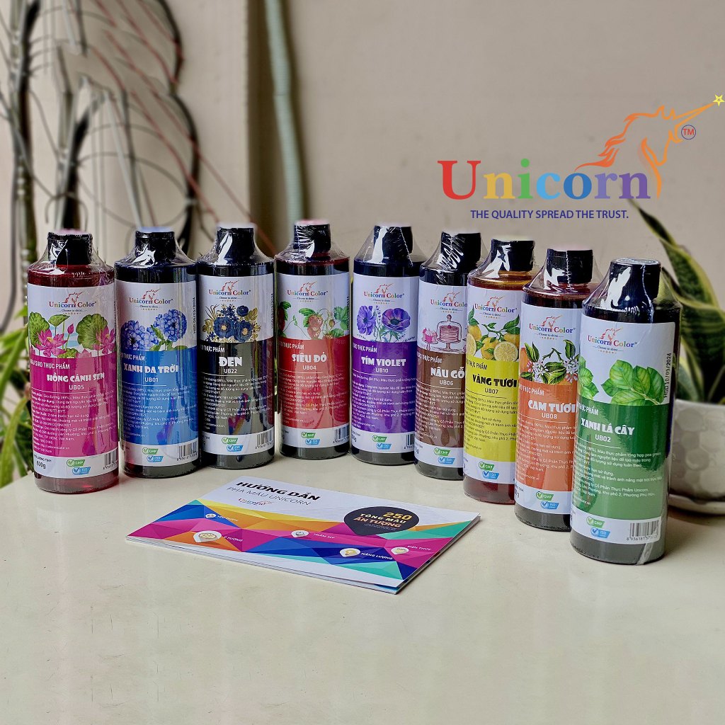  Màu Thực Phẩm Unicorn Chai 600gr Không Đắng - Unicorn Color 600g