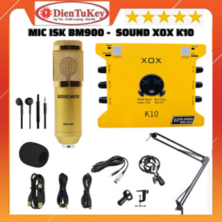 Mic Thu Âm | Micro Livestream Sound Card XOX K10 2020 & Mic BM900 Hát Livestream Điện Thoại Máy Tính Chuyên Nghiệp