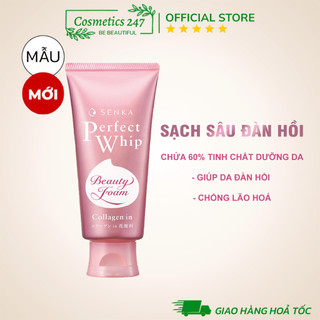 Sữa rửa mặt Collagen Senka Perfect Whip Collagen In 120G ngăn ngừa lão hóa giảm nếp nhăn