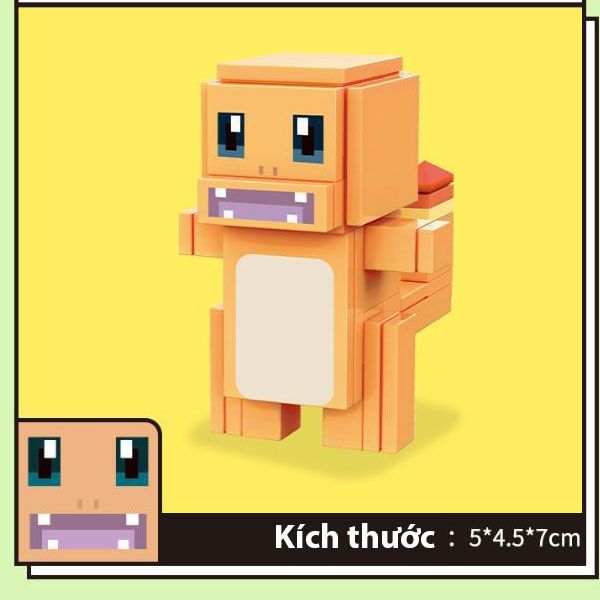 Đồ chơi lắp ghép cho bé trai bé gái Mô Hình Lắp Ráp nhân vật 3D mini Pokemon Anime Nhật Bản - Nhựa ABS an toàn sức khỏe