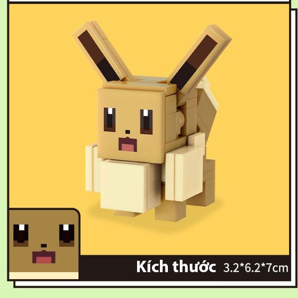 Đồ chơi lắp ghép cho bé trai bé gái Mô Hình Lắp Ráp nhân vật 3D mini Pokemon Anime Nhật Bản - Nhựa ABS an toàn sức khỏe