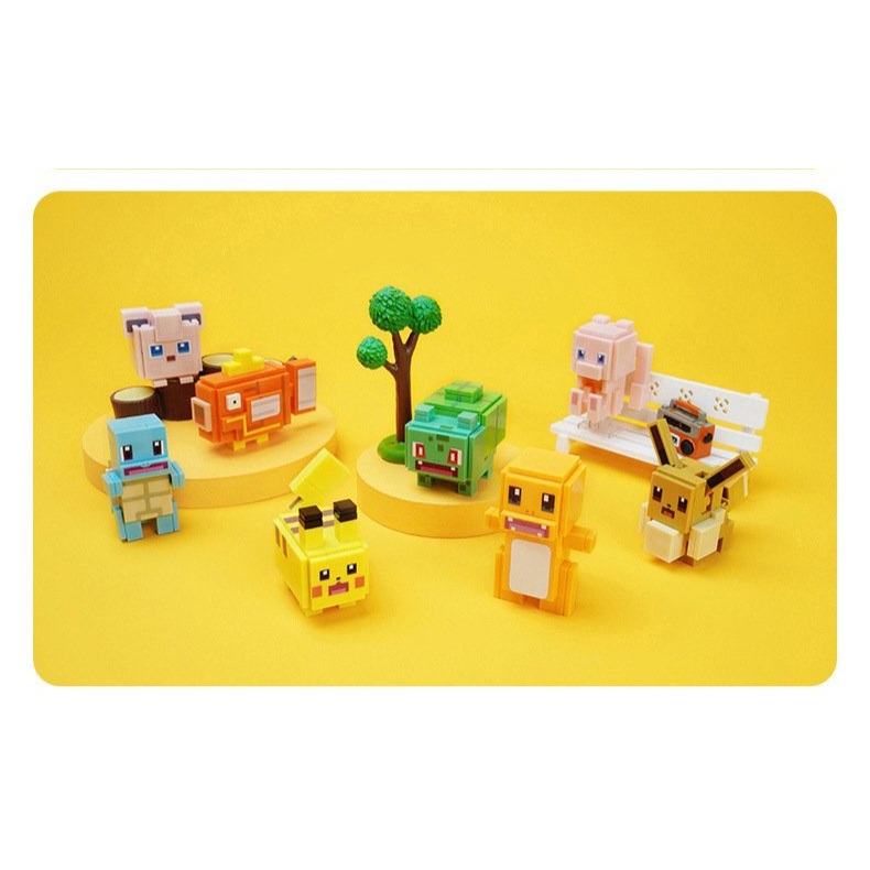 Đồ chơi lắp ghép cho bé trai bé gái Mô Hình Lắp Ráp nhân vật 3D mini Pokemon Anime Nhật Bản - Nhựa ABS an toàn sức khỏe