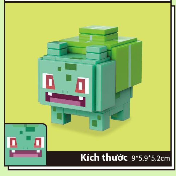 Đồ chơi lắp ghép cho bé trai bé gái Mô Hình Lắp Ráp nhân vật 3D mini Pokemon Anime Nhật Bản - Nhựa ABS an toàn sức khỏe