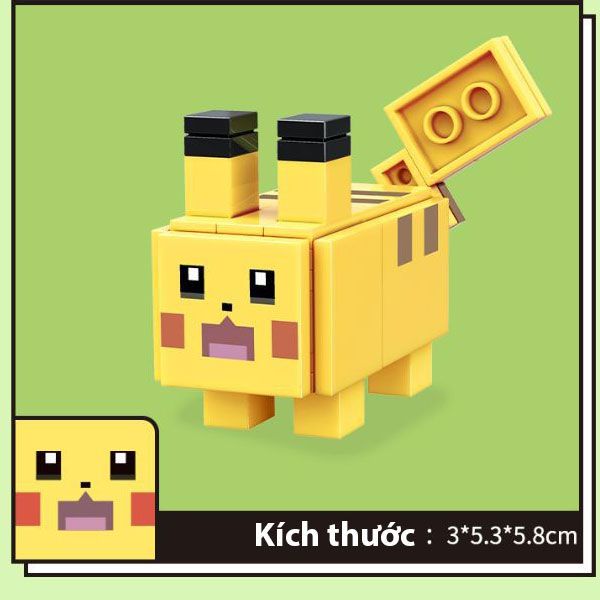 Đồ chơi lắp ghép cho bé trai bé gái Mô Hình Lắp Ráp nhân vật 3D mini Pokemon Anime Nhật Bản - Nhựa ABS an toàn sức khỏe