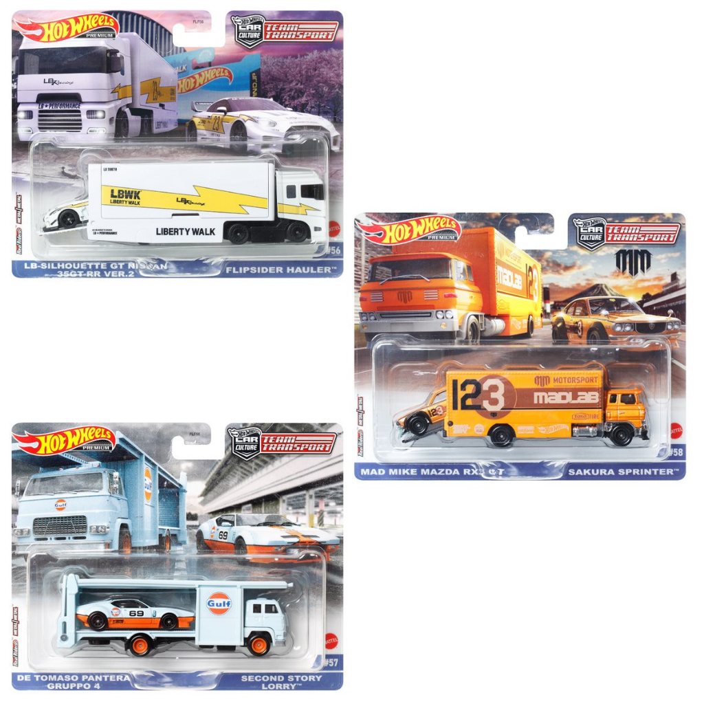 Saigontoys Hot Wheels Transport Team nhiều loại - Porsche, Ford - Xe mô hình tỷ lệ 1/64 chính hãng Mattel