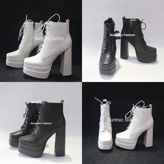 Combat boot/ giày boot dancer cột dây đế vuông 14cm mũi vuông bncn27
