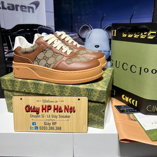 Giày thể thao sneaker gu cì nâng đế nâu hàng quảng châu cao cấp full phụ kiện