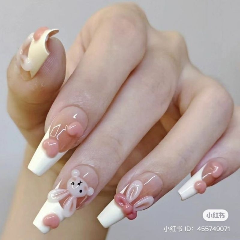 Nail box tai thỏ- kèm keo