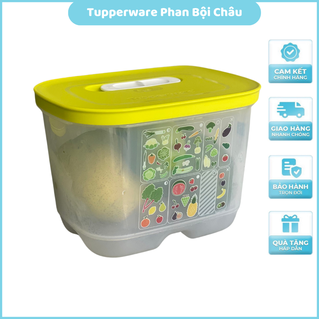 Lẻ hộp Ventsmart Tupperware  1.8l cao trữ rau củ quả ngăn mát tủ lạnh,  nhựa nguyên sinh an toàn sức khỏe