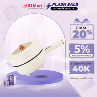 Chảo Điện Đa Năng Chống Dính Size 26Cm Dung tích 3L, Nồi Lẩu Đa Năng 2 Tầng Kèm Giá Hấp 6 Chế Độ Tiện Lợi