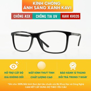 Kính chống nhức mỏi mắt khi làm việc với máy tính, tròng kính chống ánh sáng xanh 0 độ Kavi KV035