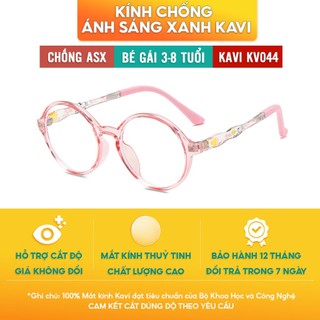 Kính 0 độ chống cận cho trẻ từ 3-7 tuổi, kính chống cận khi dùng máy tính Kavi KV044, màu hồng nhạt cho bé gái 3-8 tuổi