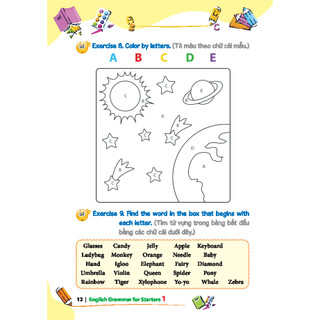 Sách - Starters 1 "English Grammar" Ngữ pháp Tiếng anh (bản in có màu - đáp án)