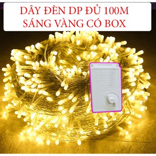  DÂY ĐÈN LED 100M TRANG TRÍ CÓ 8 CHẾ ĐỘ CHỚP ĐỦ MÀU VÀNG TRẮNG XANH LÁ DƯƠNG ĐỎ  THỰC TẾ 75M  