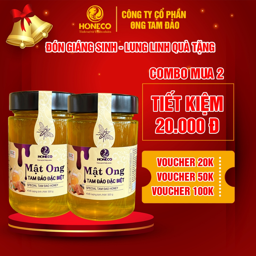 Mật ong Tam Đảo đặc biệt 500g - Mật ong rừng thượng hạng, khai thác theo quy trình nuôi ong sạch