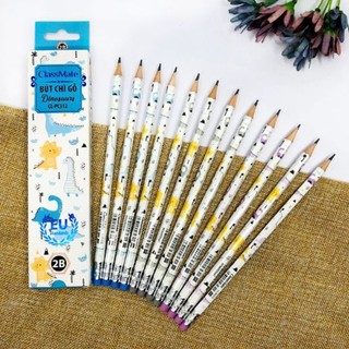 COMBO 5 BÚT CHÌ GỖ 2B CLASSMATE CÓ TẨY CL-PC312