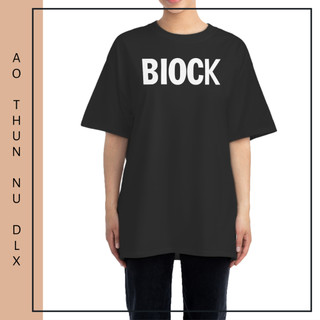 Áo Thun Nữ 100% Cotton Màu Đen In Chữ BLOCK
