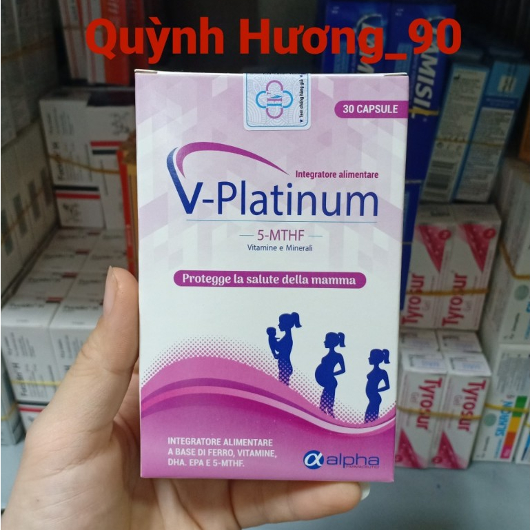 Viên uống V-PLATINUM 5-MTHF hộp 3 viên giúp tăng khả năng thụ thai,giảm nguy cớ sảy thai