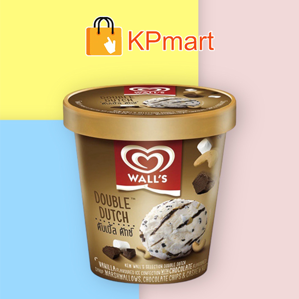 Kem hộp vani sốt socola Wall's Double Dutch 750ML