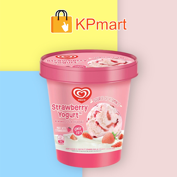 Kem hộp sữa chua dâu Wall's Strawberry Yogurt 750ML