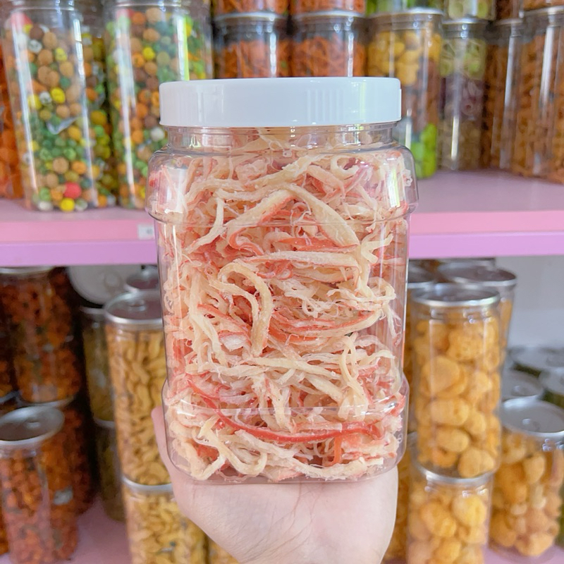 Mực Sợi Hấp Dừa, Mực Thái Xé Sợi Loại Ngon - Hộp 500GR - Đồ Ăn Vặt TOPSHOP Sài gòn