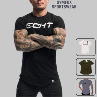 Áo Thun Thể Thao Nam Cổ Tròn Vạt Bầu Form ÔM Body ECHT