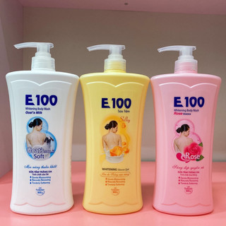 SỮA TẮM E100 SILKY/Tinh Chất Dê/Hoa Hồng 1200ml (3 Màu)