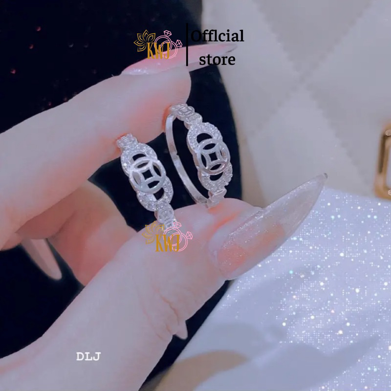nhẫn nữ bạc, nhẫn đồng xu may mắn