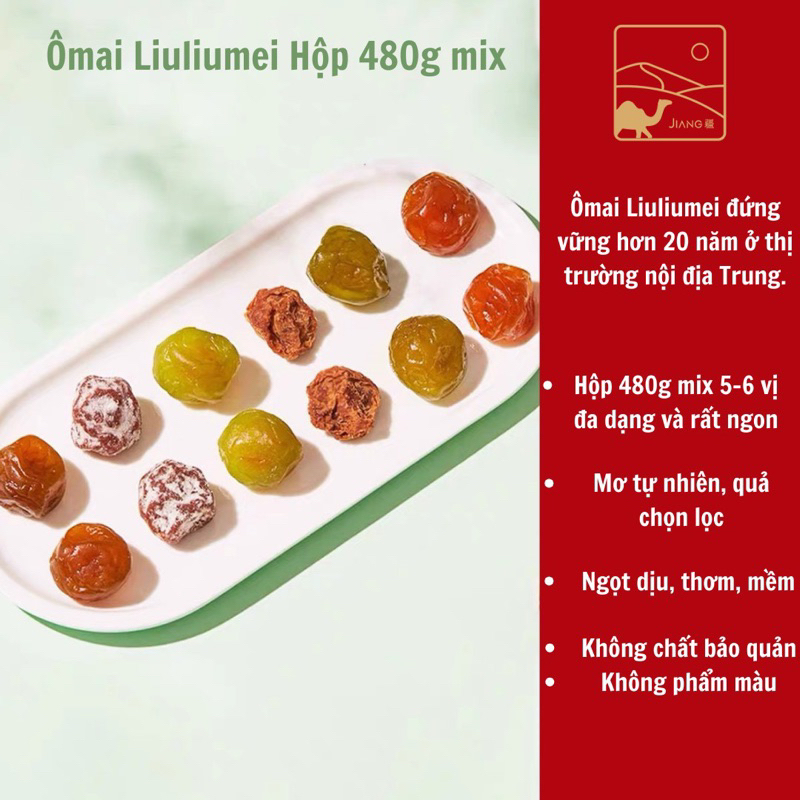 Ô mai liuliumei ăn vặt nội địa Trung siêu ngon hộp mix 480g Jiang