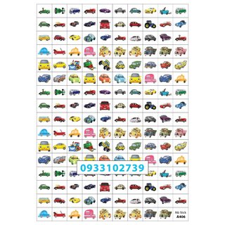 Sticker khen thưởng SIÊU XE 7k/ tờ A4 - 159 Stick - SP6