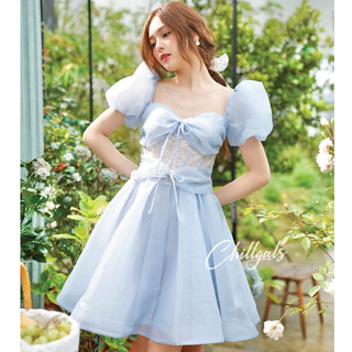 Váy corset công chúa Chillgals xòe bồng tôn dáng chất tơ nến cao cấp VA-036