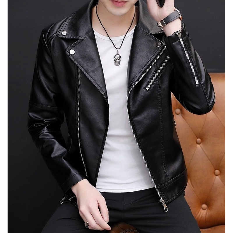 MÃ AK04_ÁO KHOÁC DA NAM NỮ UNISEX CHẤT MỀM DÁNG RỘNG THỜI TRANG THU ĐÔNG