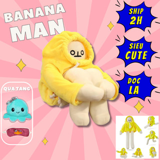 Thú nhồi bông người chuối trầm cảm banaman - Size 36cm- Quà tặng người chuối trầm cảm banaman dễ thương êm mịn- Gối ôm c