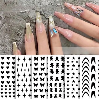  Sticker dán french đầu móng và dặm móng ombre hình ngôi sao trái tim bớm dán móng tay nail 