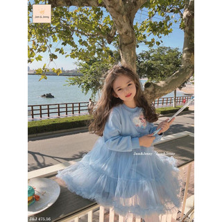 Váy Elsa xanh bồng bềnh