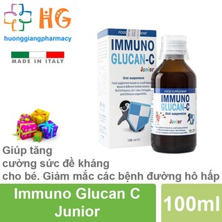 Immuno Glucan C Tăng đề kháng cho bé Giảm mắc các bệnh đường hô hấp Nâng cao sức khỏe Nhập khẩu từ Italy Chai 100ml