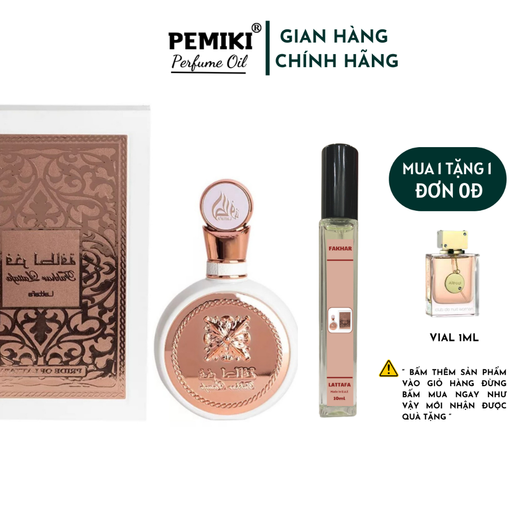 Nước hoa nữ Fakhar Lattafa 10ml EDP quyến rũ ngọt dịu - PEMIKI Store