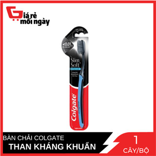 Bàn Chải Đánh Răng Colgate Than Hoạt Tính Kháng Khuẩn Slimsoft Charcoal Mềm Mảnh 1 Cây Đơn (màu ngẫu nhiên)