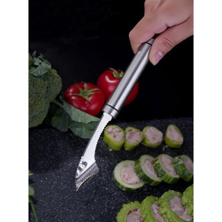 Dụng Cụ Lấy Ruột Trái Cây, Rau Củ Quả Như Mướp, Ớt 2in1 Bằng Inox Không Gỉ