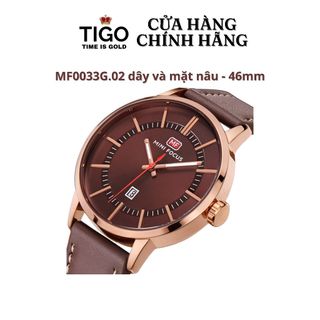 Đồng Hồ Nam MINI FOCUS MF0033G.02 Dây Da Nâu Mặt Nâu Thép Không Gỉ Mặt Tròn 46mm