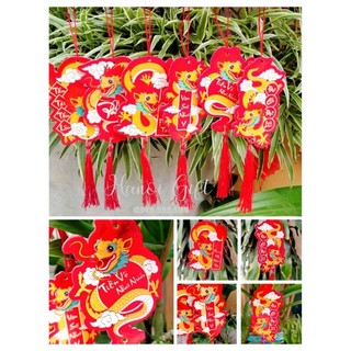 Bộ 6 khánh, liễn treo trang trí cây đào, cây mai, cây quất, cây cảnh đón Tết 2024