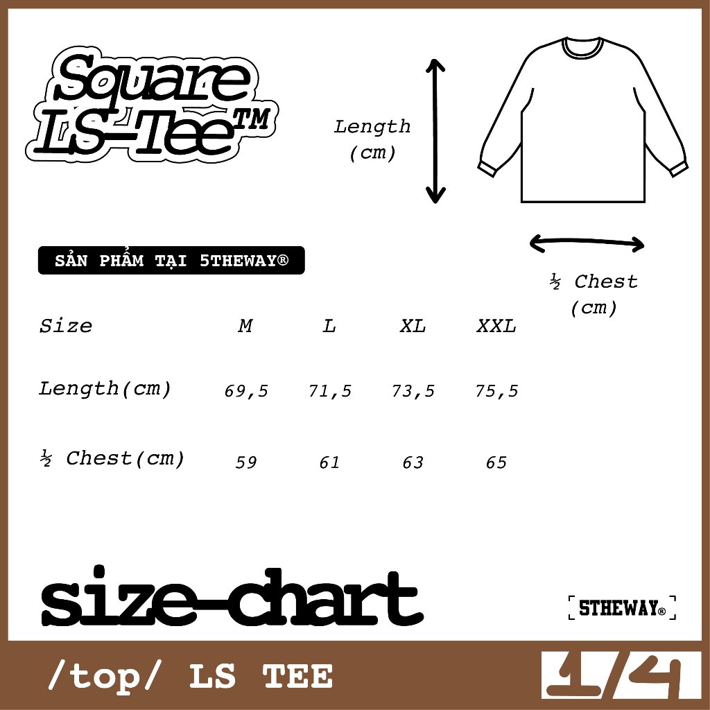 Áo thun tay dài 5THEWAY /YILAC/ SQUARE LONG SLEEVE TEE™
