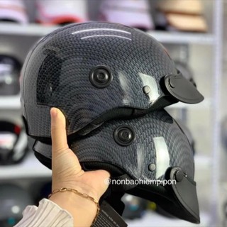 Nón bảo hiểm cacbon chính hãng nhựa ABS kiểm định đạt chuẩn bảo hành 1 năm , mũ bảo hiểm cacbon nửa đầu cao cấp Pipon