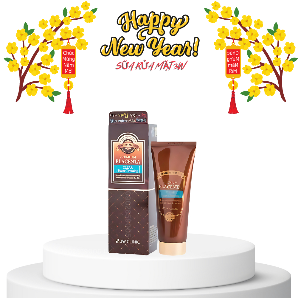 Sữa rửa mặt 3w clinic Premium Placenta nhau thai cừu
