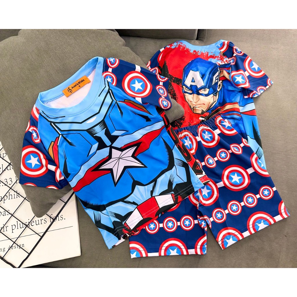 Bộ thun lạnh 100% in 3D siêu siêu ngầu cá tính cho bé trai từ 10 đến 21kg pikakids